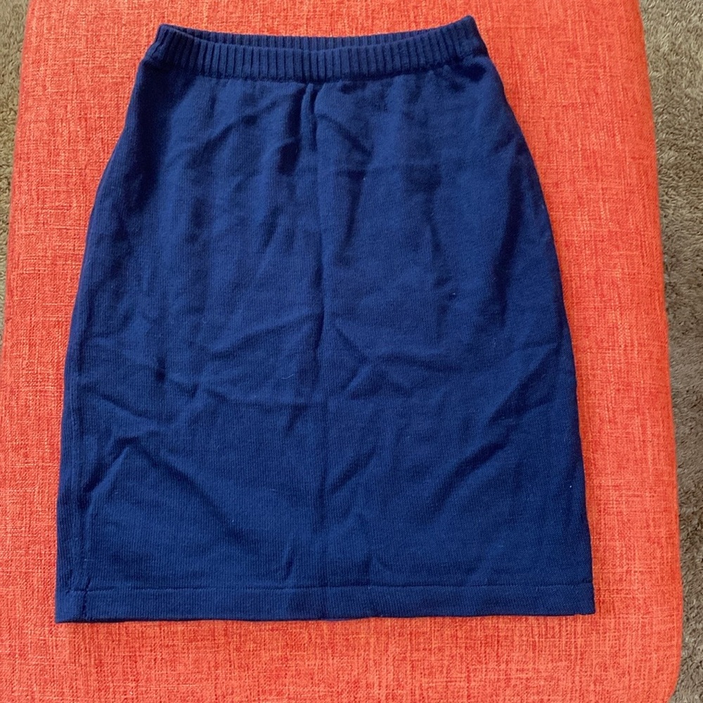 VTG 90’s Gispa Navy Blue Knit Wool Pencil Skirt Made in Italy